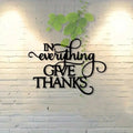 Christian "Be Thankful for Everything" Metal Wall Art, Retro Black White Ironwork - Home Church Gift & Scripture Decor by Creative Vault Marketplace