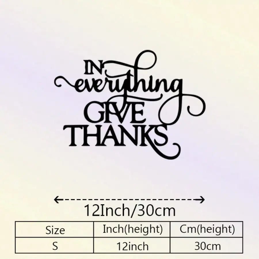 Christian "Be Thankful for Everything" Metal Wall Art, Retro Black White Ironwork - Home Church Gift & Scripture Decor by Creative Vault Marketplace