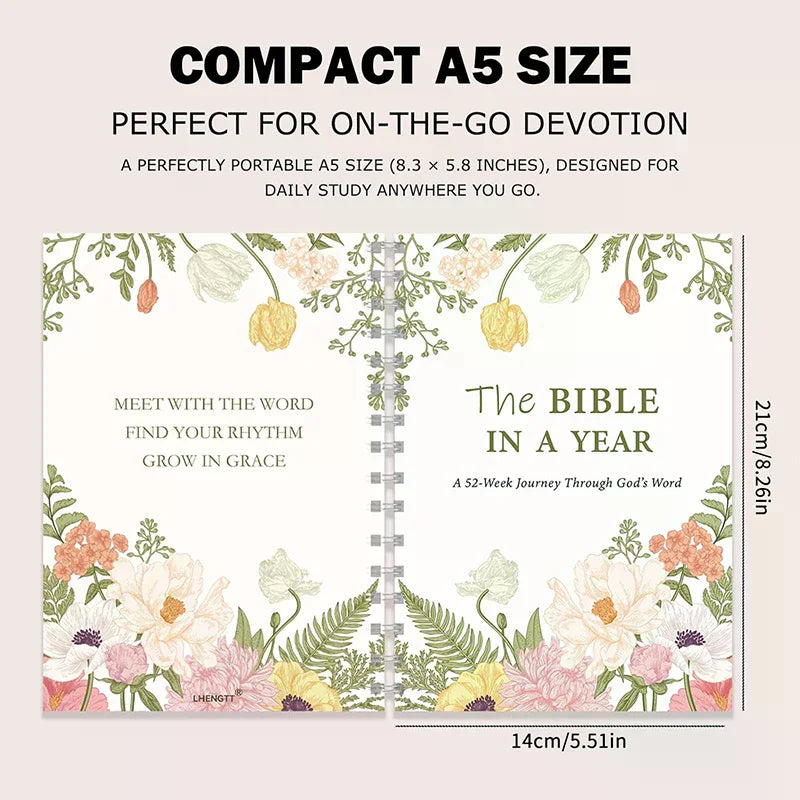 In A Year Study Journal With 52-Week Reading Plan, Gifts For Devotional Journaling, A5 Devotional Notebook by Creative Vault Marketplace