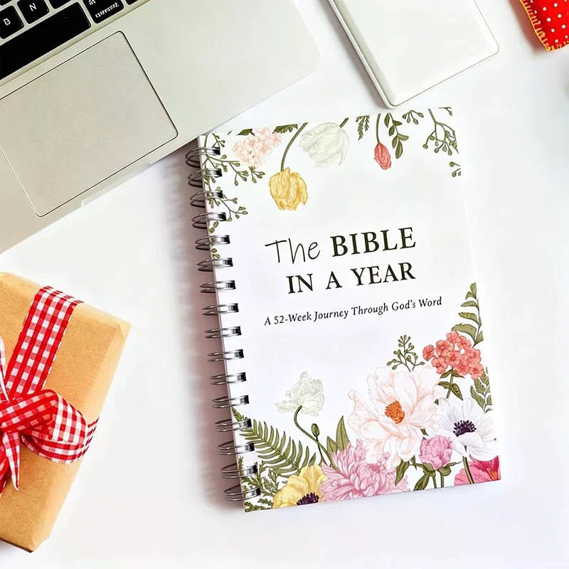 In A Year Study Journal With 52-Week Reading Plan, Gifts For Devotional Journaling, A5 Devotional Notebook by Creative Vault Marketplace