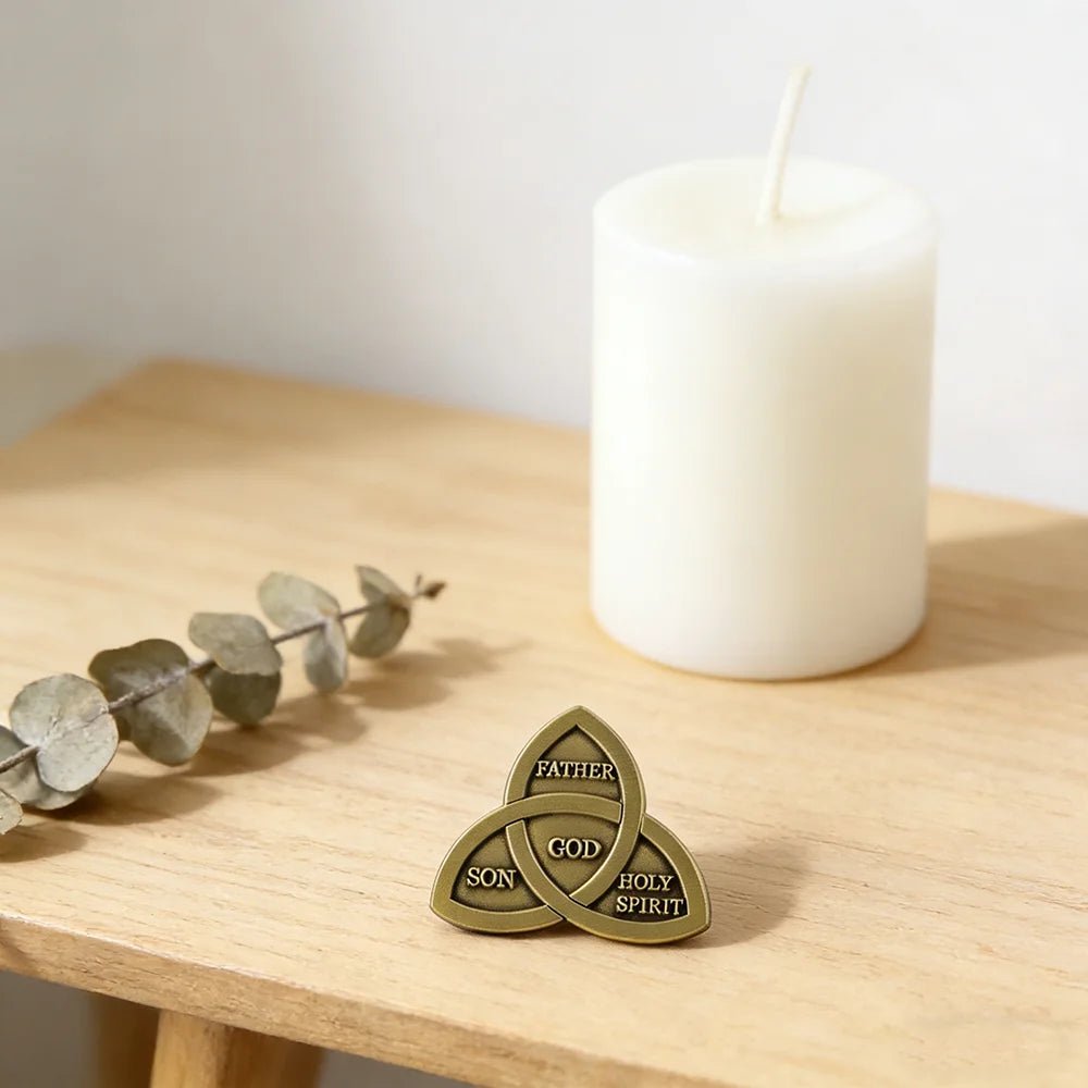 Triquetra Trinity Pin Celtic Knot Father Son Holy Spirit God Brooch Christian Religious Faith Badge Eternity Unity Jewelry by Creative Vault Marketplace