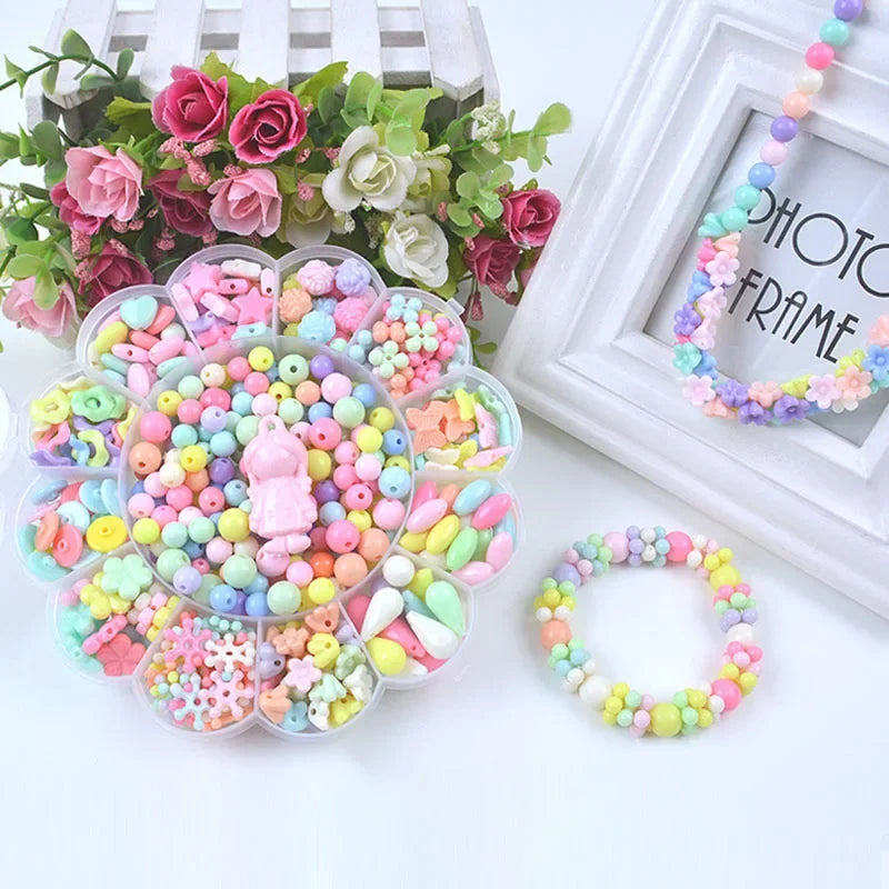 Children Creative DIY Beads Toy With Whole Accessory Set/ Kids Girls Handmade Art Craft Educational Toys for Gifts And Presents by Creative Vault Marketplace