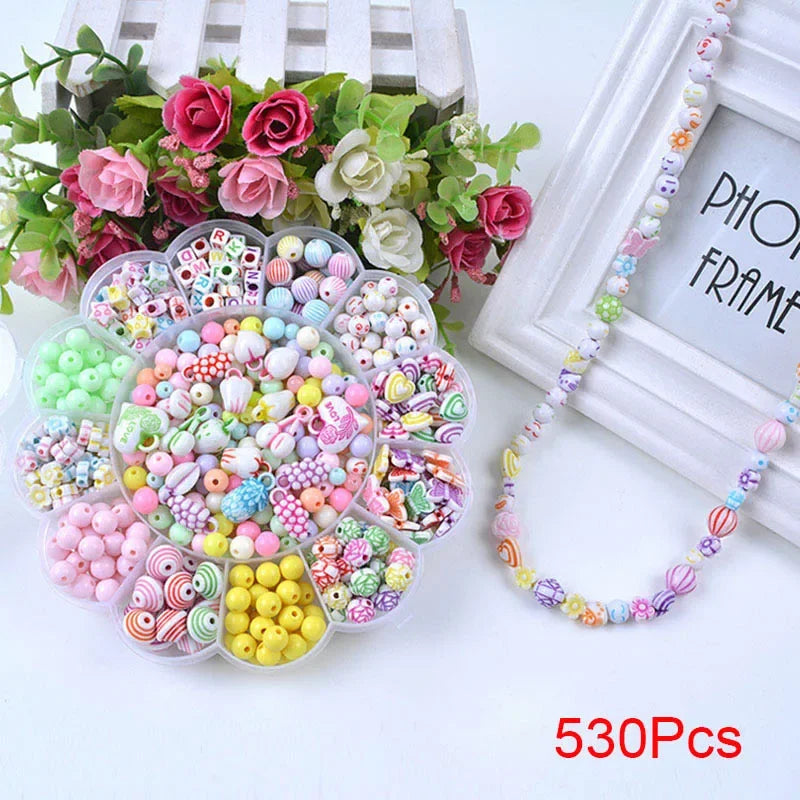 Children Creative DIY Beads Toy With Whole Accessory Set/ Kids Girls Handmade Art Craft Educational Toys for Gifts And Presents by Creative Vault Marketplace