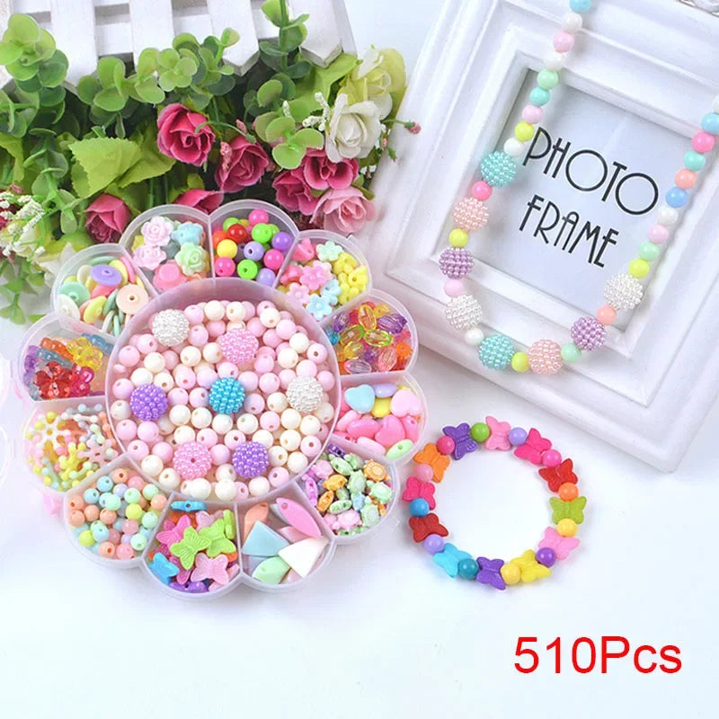 Children Creative DIY Beads Toy With Whole Accessory Set/ Kids Girls Handmade Art Craft Educational Toys for Gifts And Presents by Creative Vault Marketplace