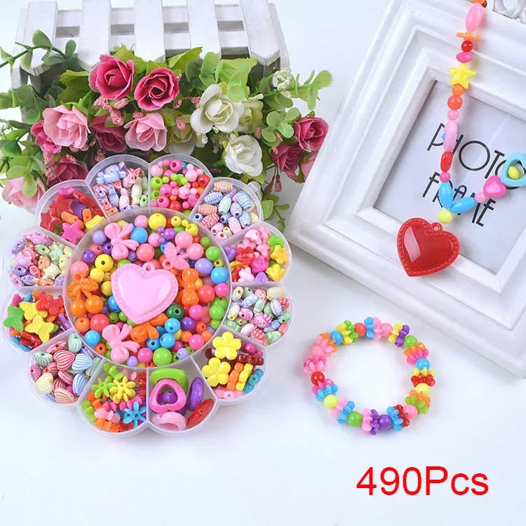 Children Creative DIY Beads Toy With Whole Accessory Set/ Kids Girls Handmade Art Craft Educational Toys for Gifts And Presents by Creative Vault Marketplace