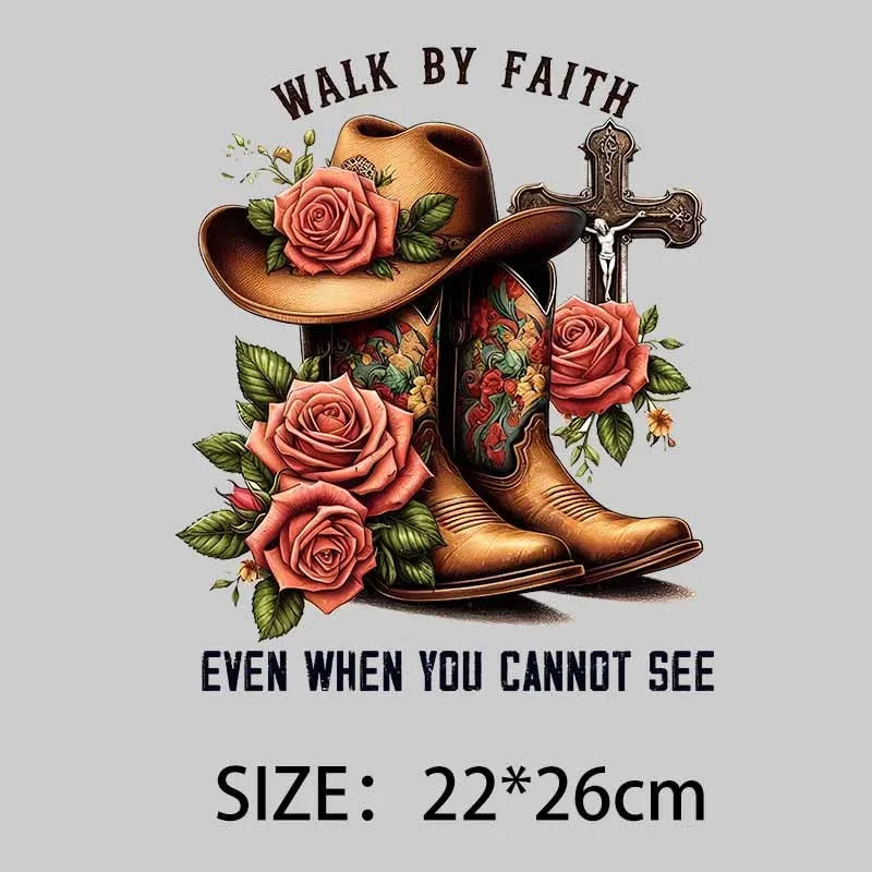 Transform Your Style with Cowboy Cross Iron-On Stickers: Unique DIY Decoration by Creative Vault Marketplace