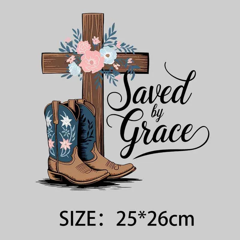 Transform Your Style with Cowboy Cross Iron-On Stickers: Unique DIY Decoration by Creative Vault Marketplace