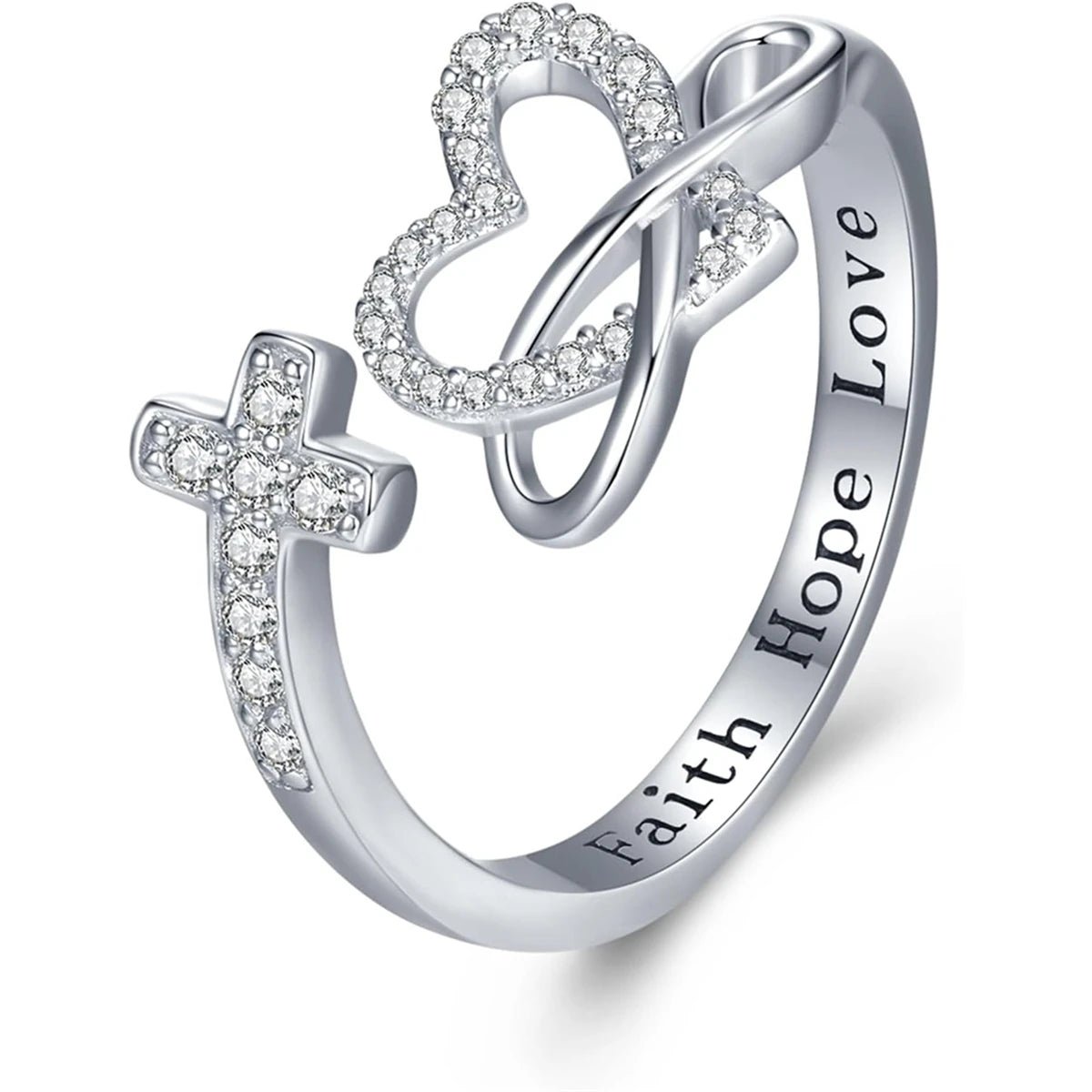 1Pc Exquisite Faith Cross Open Ring Fashion Christian Jewelry Daily Accessories Women's Prayer Blessing Perfect Gift by Creative Vault Marketplace