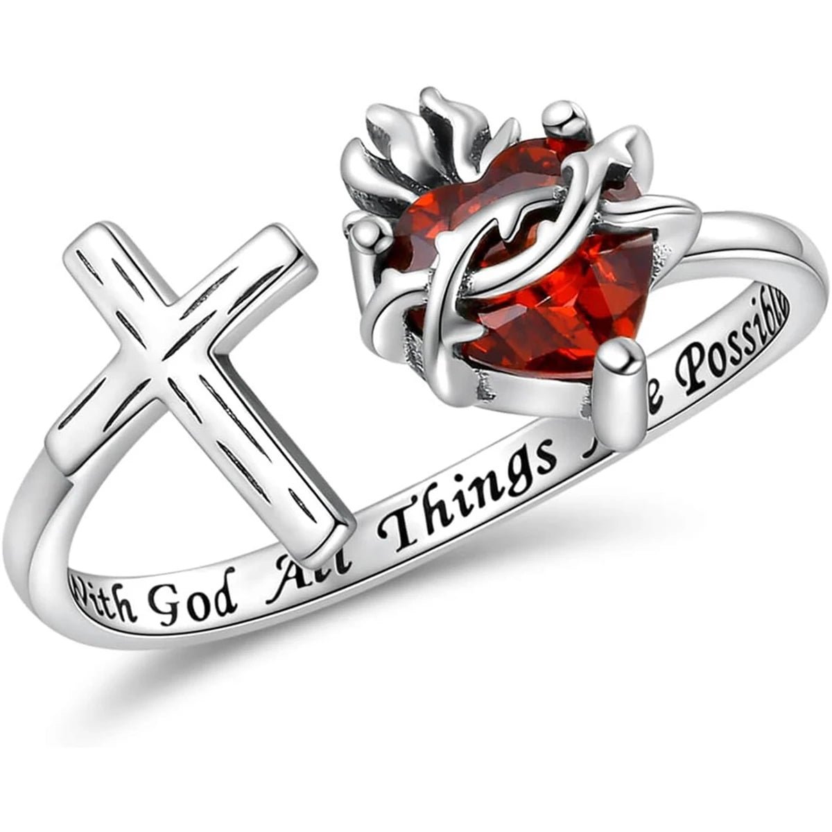 1Pc Exquisite Faith Cross Open Ring Fashion Christian Jewelry Daily Accessories Women's Prayer Blessing Perfect Gift by Creative Vault Marketplace
