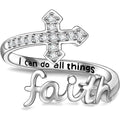1Pc Exquisite Faith Cross Open Ring Fashion Christian Jewelry Daily Accessories Women's Prayer Blessing Perfect Gift by Creative Vault Marketplace