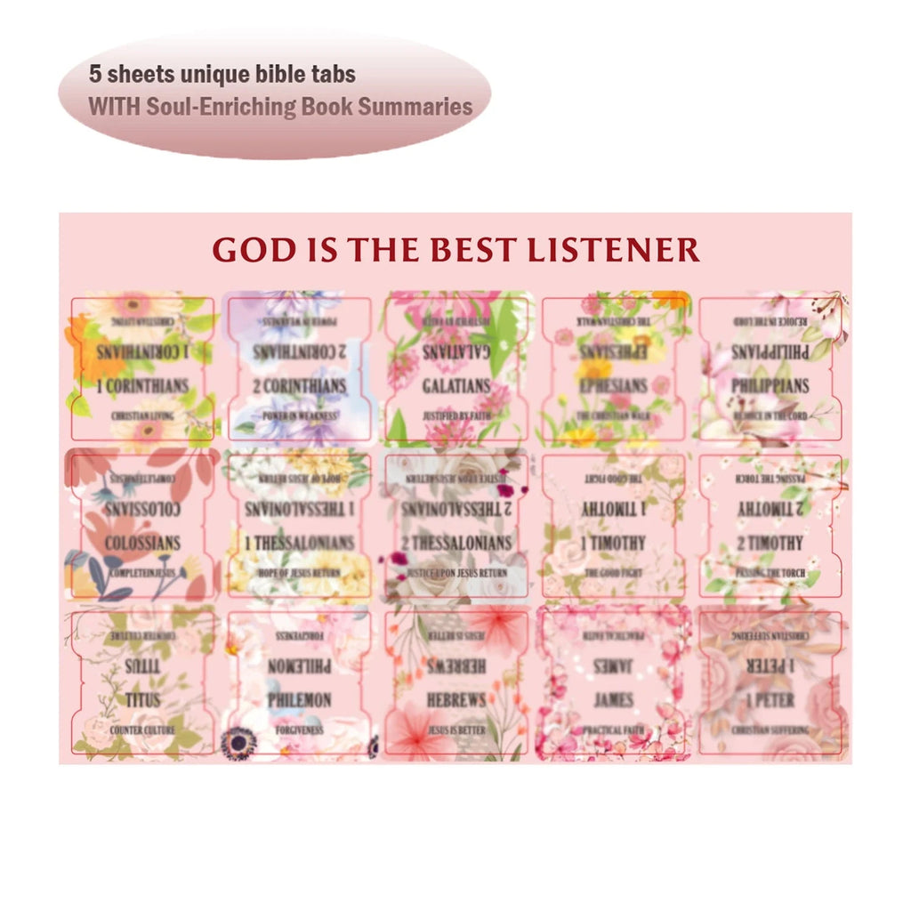 75pcs Large Font Sacred Text Index Tabs Inspirational Book Titles & Abstracts, Easy Peel-Off Labels For faith-based Study Bibles by Creative Vault Marketplace