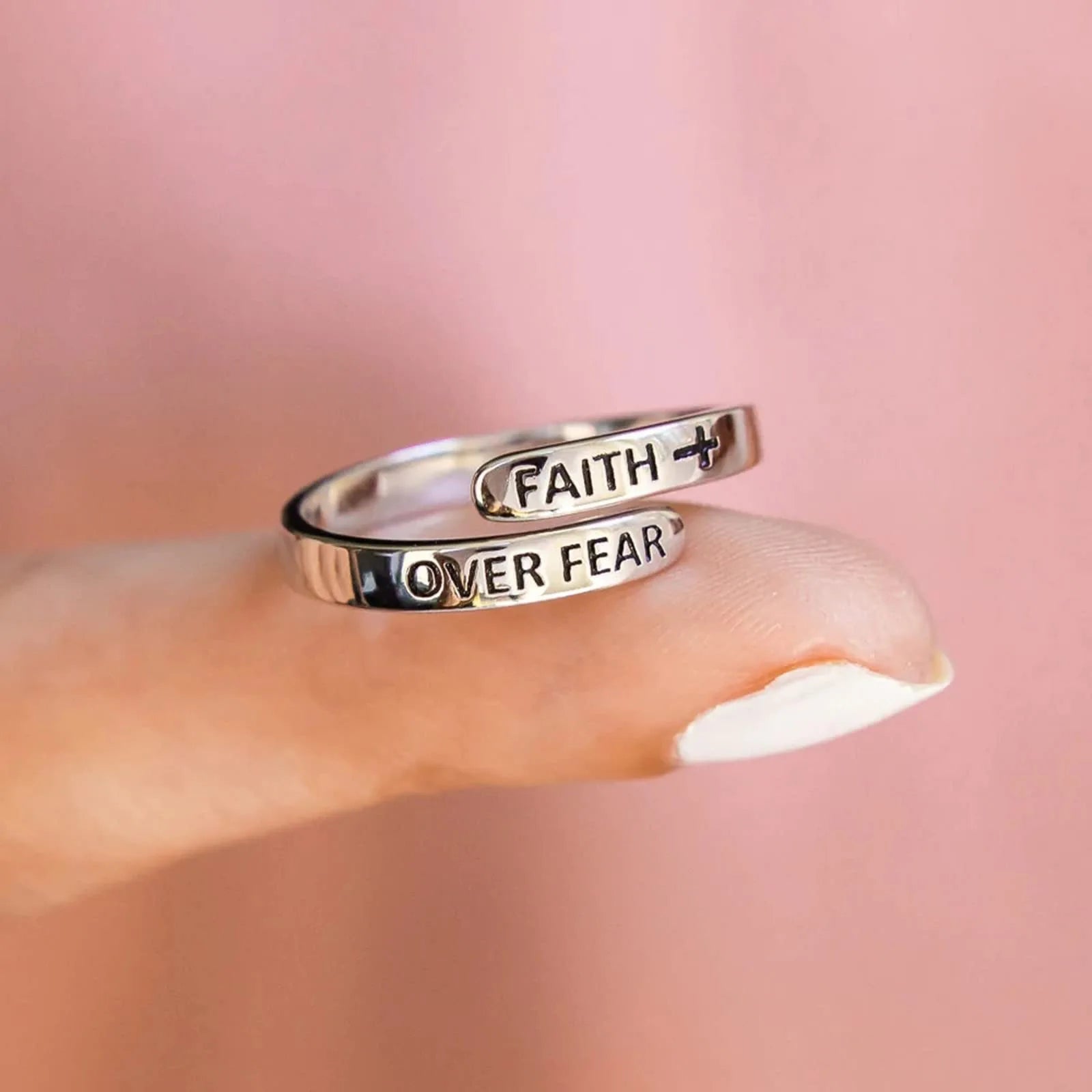 Retro Faith Cross Ring For Women Men Silver Color Punk Gothic Open Ring Unisex Jewelry Christian Accessories Holy Family Gift by Creative Vault Marketplace