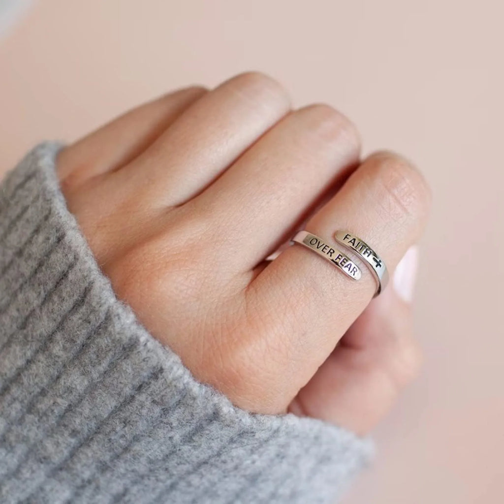 Retro Faith Cross Ring For Women Men Silver Color Punk Gothic Open Ring Unisex Jewelry Christian Accessories Holy Family Gift by Creative Vault Marketplace