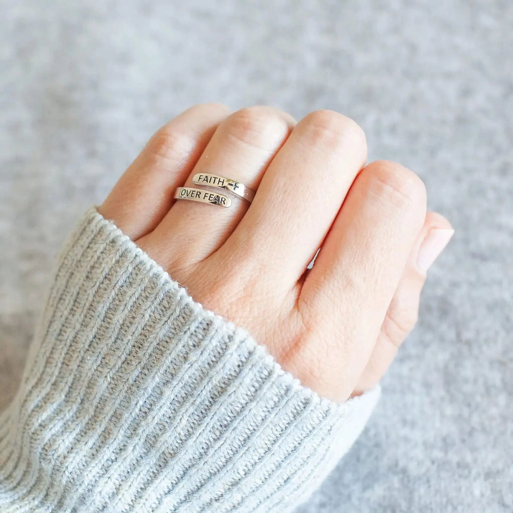 Retro Faith Cross Ring For Women Men Silver Color Punk Gothic Open Ring Unisex Jewelry Christian Accessories Holy Family Gift by Creative Vault Marketplace