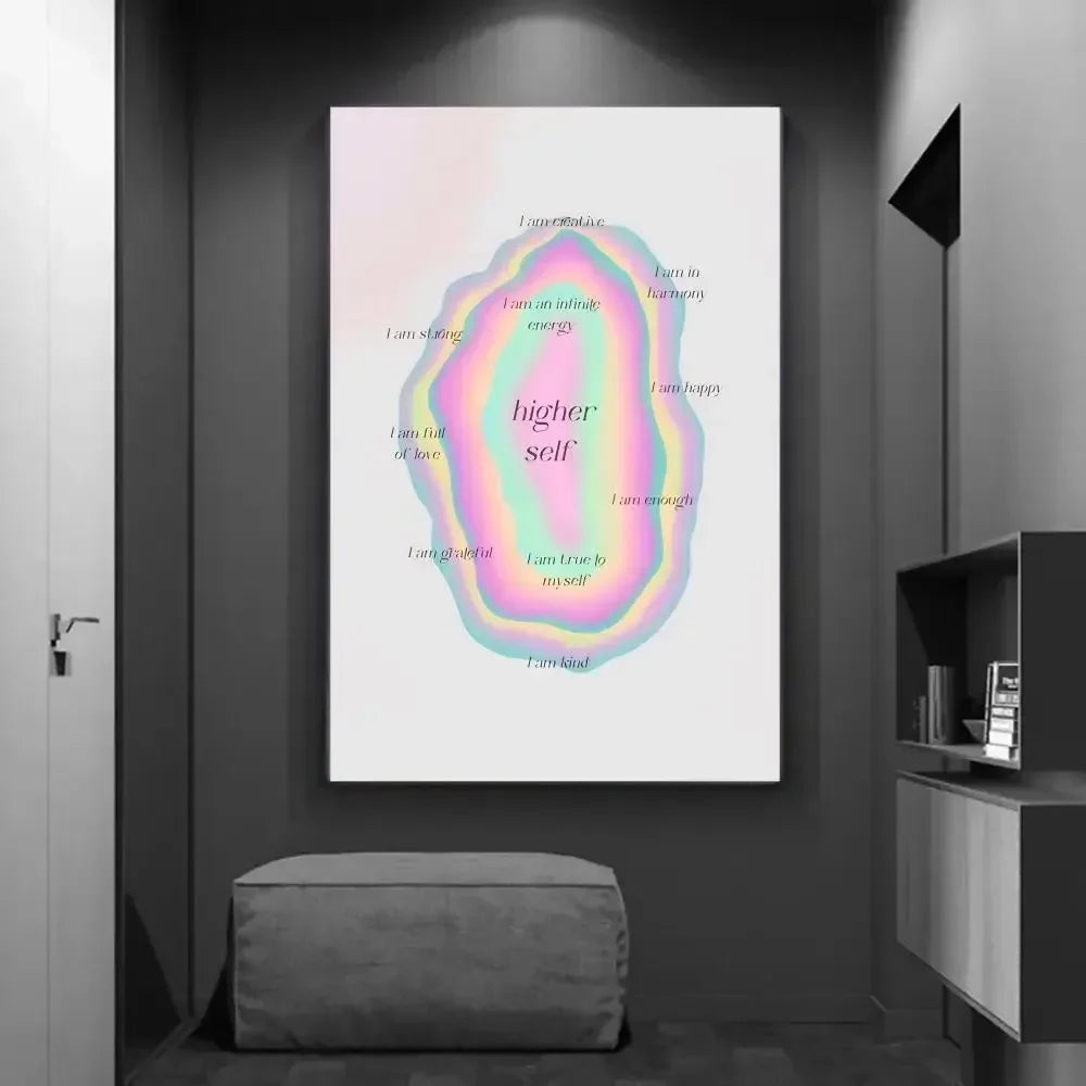 Fashion Retro Wall Art 70s Spiritual Energy Soul Universe HD Canvas Poster Print Living Room Bedroom Home Decor by Creative Vault Marketplace