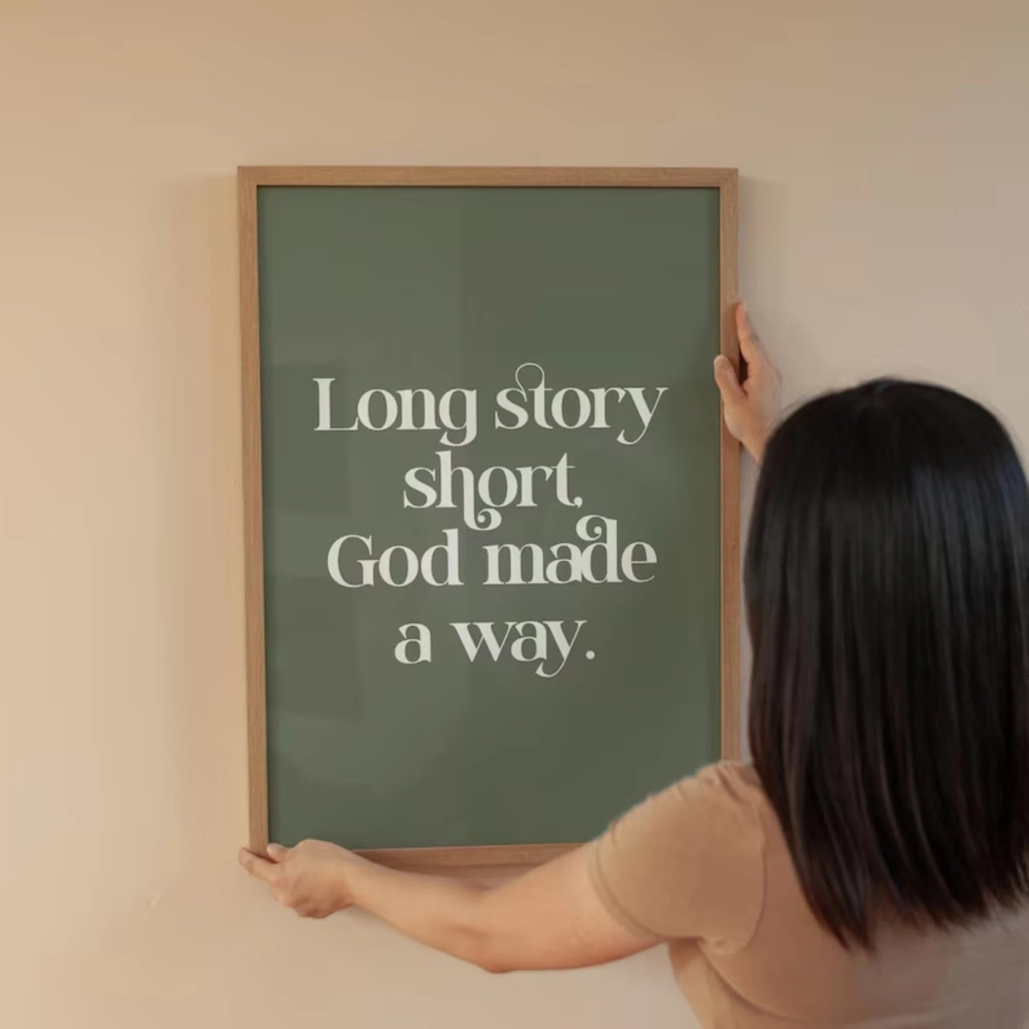 Long Story Short God Made A Way Christian Faith Wall Art Print Canvas Painting Poster Picture For Living Room,Bedroom Home Decor by Creative Vault Marketplace