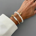 2Pcs/Set Elegant Imitation Pearl Bracelet for Women Bohemian Elastic Rope Chain Bracelet with Heart Pendant Jewelry Gift by Creative Vault Marketplace
