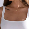 A Cross Pendant necklace 14K gold plated stylish simple cross pendant necklace Faith suitable for everyday gift women necklace by Creative Vault Marketplace