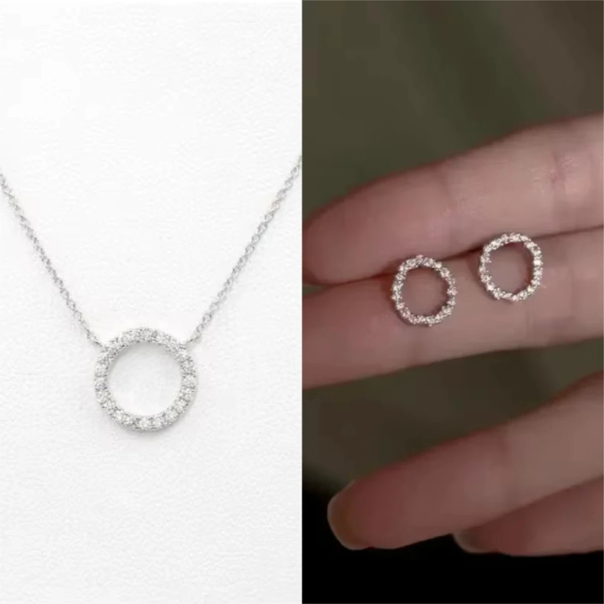 Fashion Trend Elegant Jewelry Simple Crystal Circle Pendant Necklace Golden Color Unquie Women Necklace Party Gift Wholesale by Creative Vault Marketplace