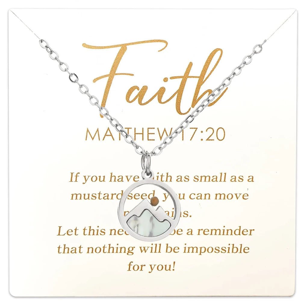 Mustard Seed Necklace for Women Christian Gifts Move Mountains Shell Necklaces Mothers Valentines Day Gifts Faith Jewelry by Creative Vault Marketplace