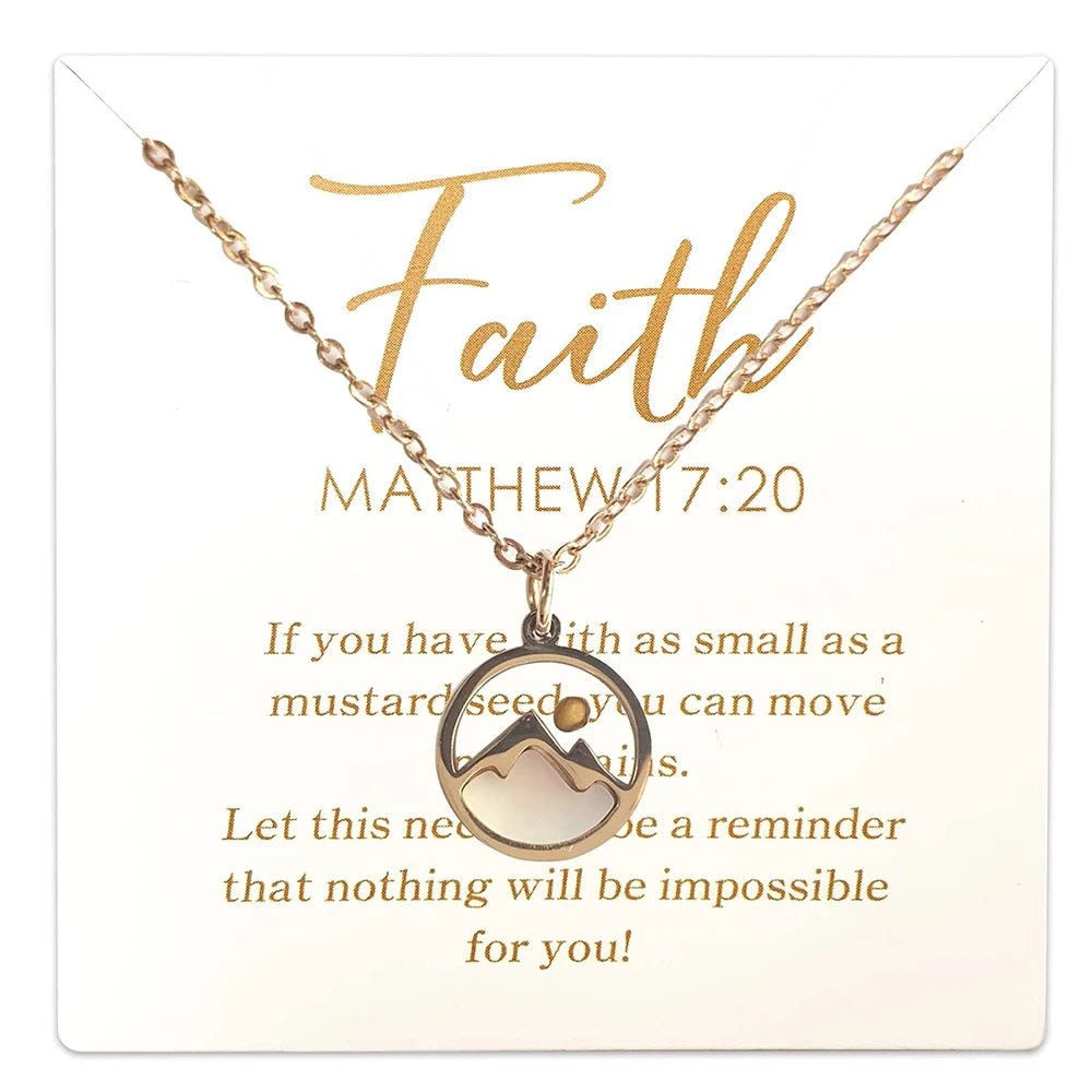 Mustard Seed Necklace for Women Christian Gifts Move Mountains Shell Necklaces Mothers Valentines Day Gifts Faith Jewelry by Creative Vault Marketplace