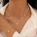 Fashion Imitation Pearl Heart Jewelry Set For Women Gold Silver Color Round Beads Necklace Bracelet Set Daily Wear Accessories by Creative Vault Marketplace