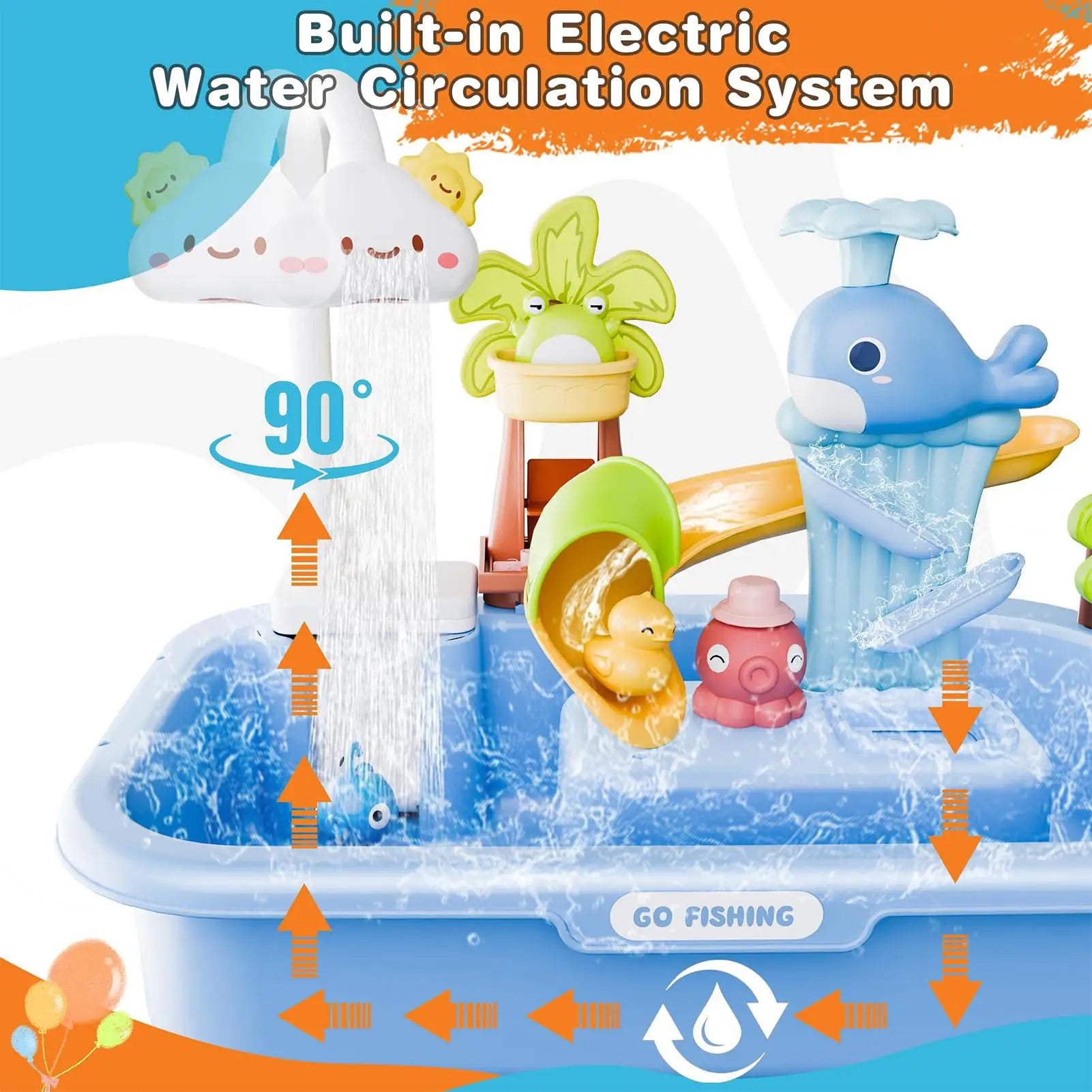 Children's Kitchen Toys Electric Fun Water Play Water Wash Basin Fishing Dishwashing Home Role-Playing Baby Early Education Toys by Creative Vault Marketplace