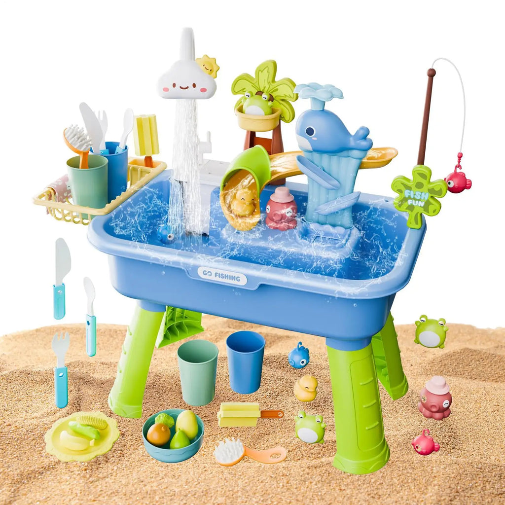 Children's Kitchen Toys Electric Fun Water Play Water Wash Basin Fishing Dishwashing Home Role-Playing Baby Early Education Toys by Creative Vault Marketplace