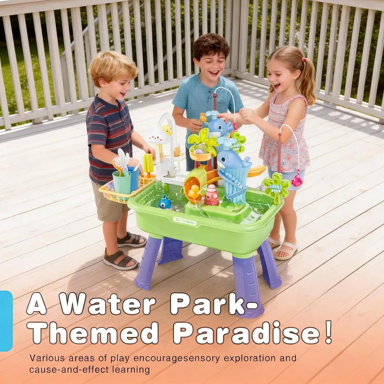 Children's Kitchen Toys Electric Fun Water Play Water Wash Basin Fishing Dishwashing Home Role-Playing Baby Early Education Toys by Creative Vault Marketplace