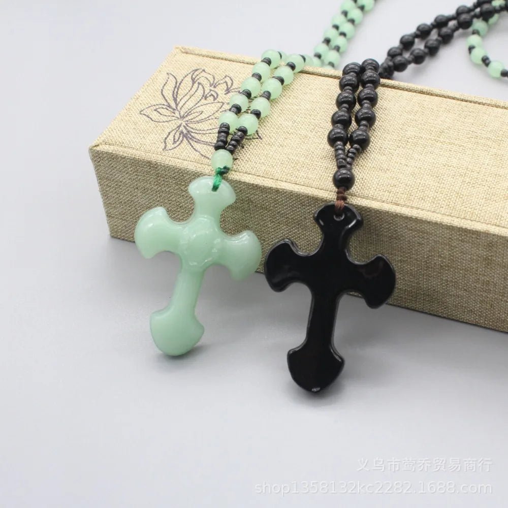 Fashion Making Jewelry Jade Cross Jewelry Accessories Amulet Jewelry Fashion Pendant Classic Religious Style by Creative Vault Marketplace