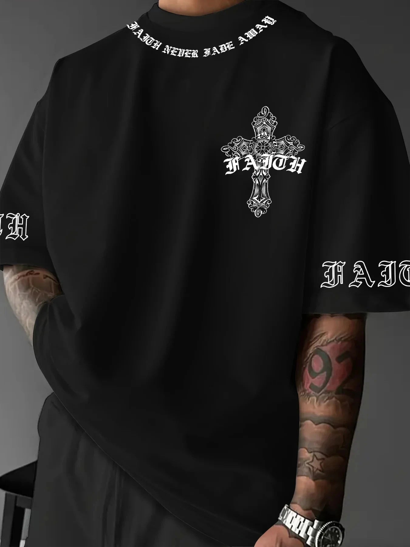 Men's Gothic Cross T-shirt - Embrace Style and Faith with Every Wear by Creative Vault Marketplace
