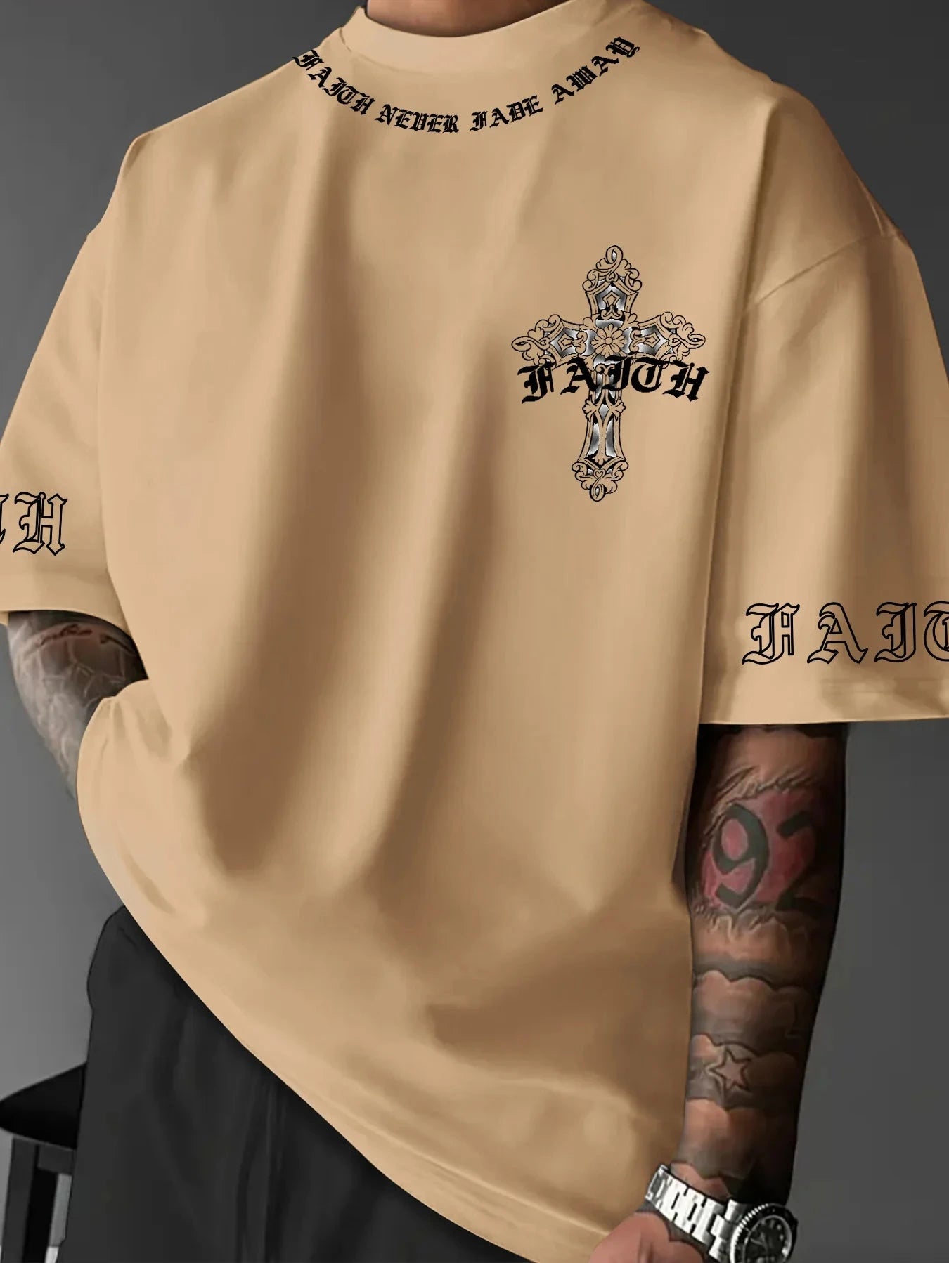 Men's Gothic Cross T-shirt - Embrace Style and Faith with Every Wear by Creative Vault Marketplace