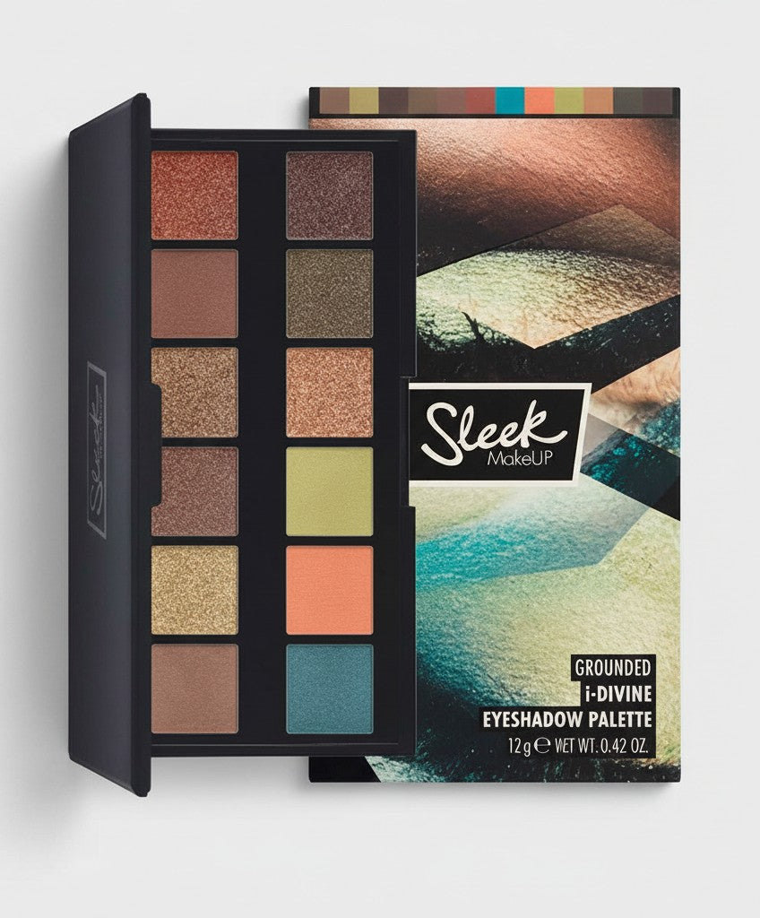 Creative Vault Marketplace Sleek Make Up Grounded eyeshadow palette with matte, shimmer, and foil shades in cardboard