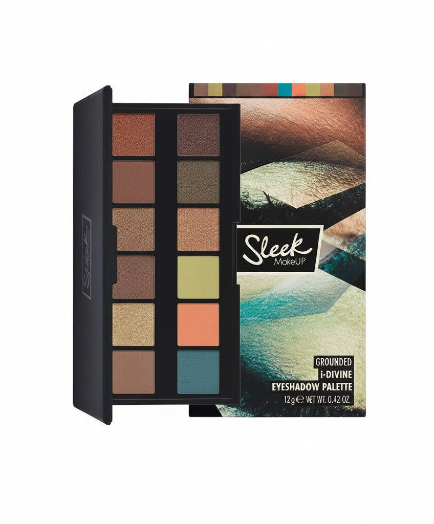 Creative Vault Marketplace Sleek Make Up Grounded eyeshadow palette with matte, shimmer, and foil earth-tone shades.