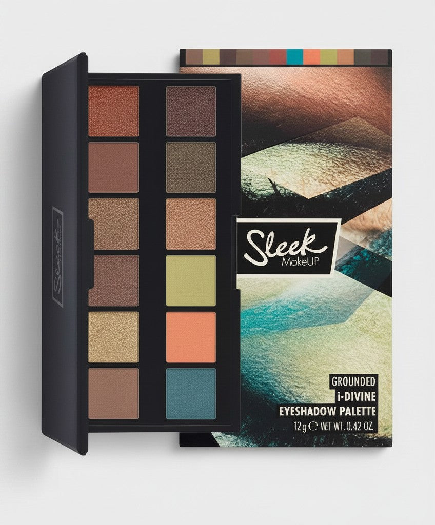 Creative Vault Marketplace Sleek Make Up Grounded eyeshadow palette with matte, shimmer, and foil earth-tone shades.