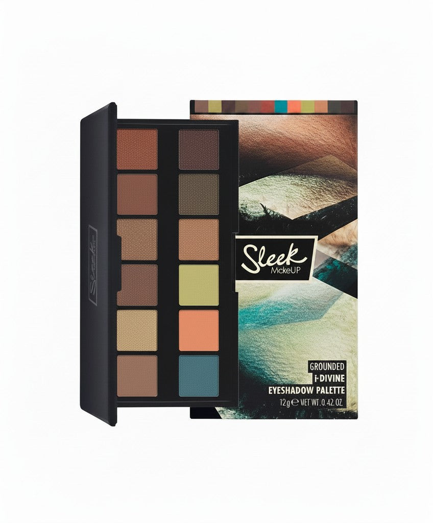 Creative Vault Marketplace Sleek Make Up Grounded eyeshadow palette with matte, shimmer, and foil earth-tone shades.