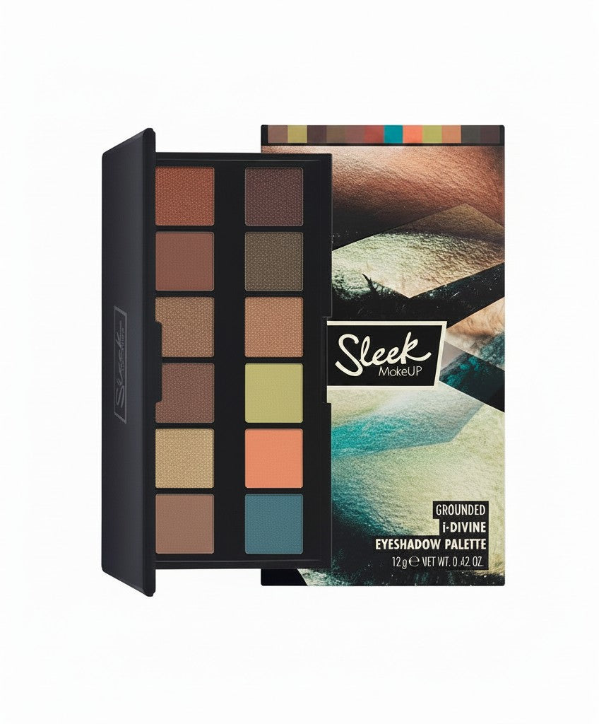 Creative Vault Marketplace Sleek Make Up Grounded eyeshadow palette with matte, shimmer, and foil earth-tone shades.