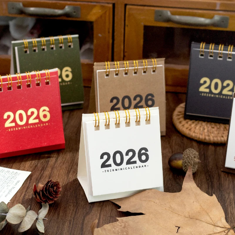 Journal GO 12months Mini Simple Calendar Small Desk Calendar Desktop Ornament Coil Calendar Planner Office School Supplies by Creative Vault Marketplace