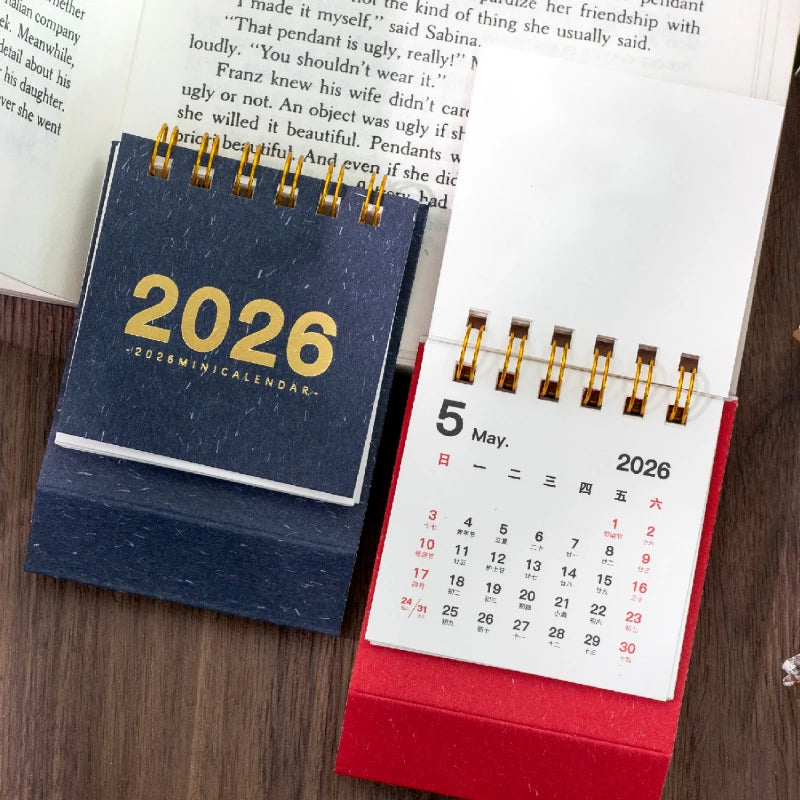Journal GO 12months Mini Simple Calendar Small Desk Calendar Desktop Ornament Coil Calendar Planner Office School Supplies by Creative Vault Marketplace