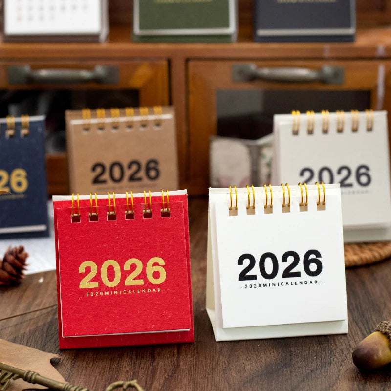 Journal GO 12months Mini Simple Calendar Small Desk Calendar Desktop Ornament Coil Calendar Planner Office School Supplies by Creative Vault Marketplace