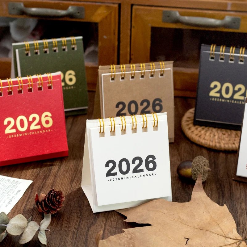 Journal GO 12months Mini Simple Calendar Small Desk Calendar Desktop Ornament Coil Calendar Planner Office School Supplies by Creative Vault Marketplace