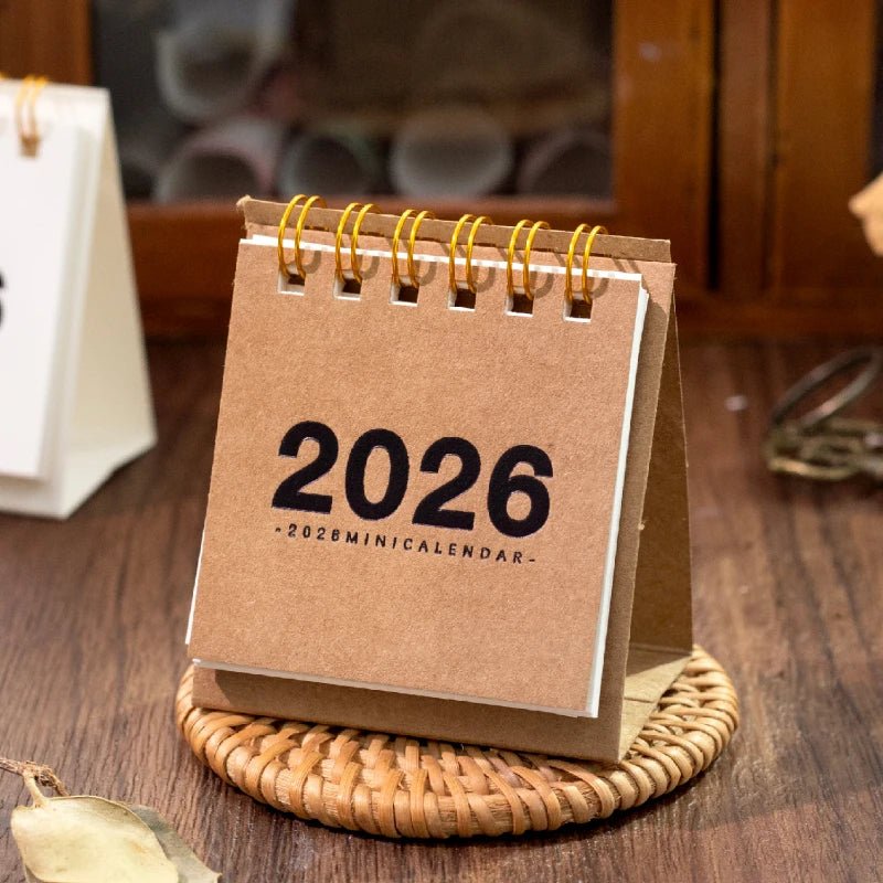 Journal GO 12months Mini Simple Calendar Small Desk Calendar Desktop Ornament Coil Calendar Planner Office School Supplies by Creative Vault Marketplace