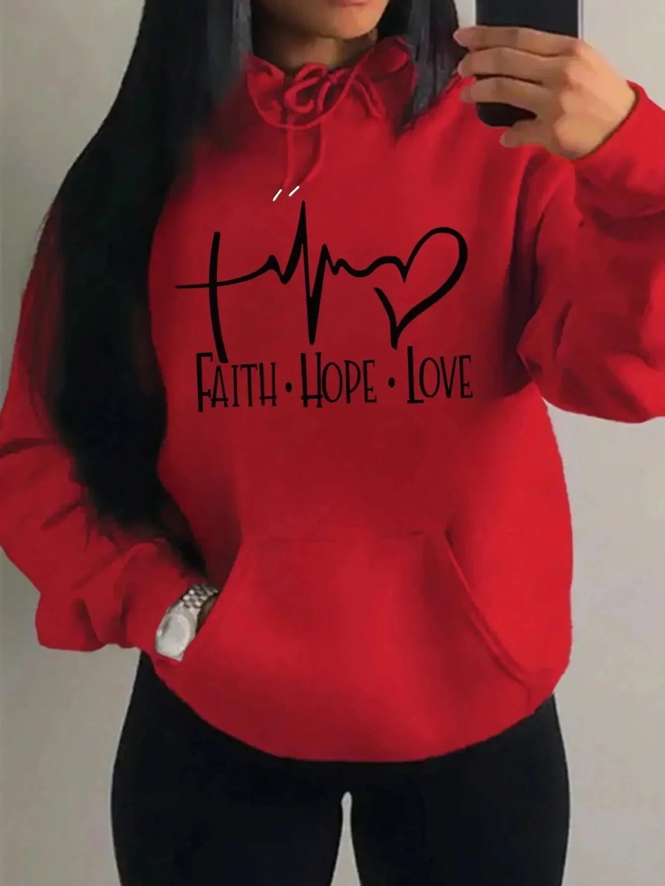 Faith Hope Love Hoodie - Embrace Casual Comfort and Inspiration by Creative Vault Marketplace