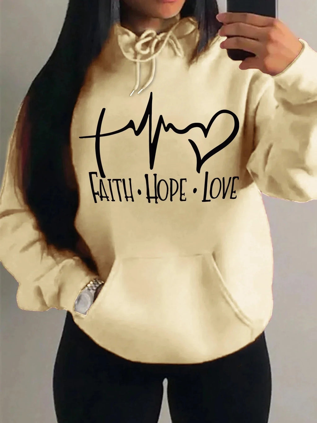 Faith Hope Love Hoodie - Embrace Casual Comfort and Inspiration by Creative Vault Marketplace