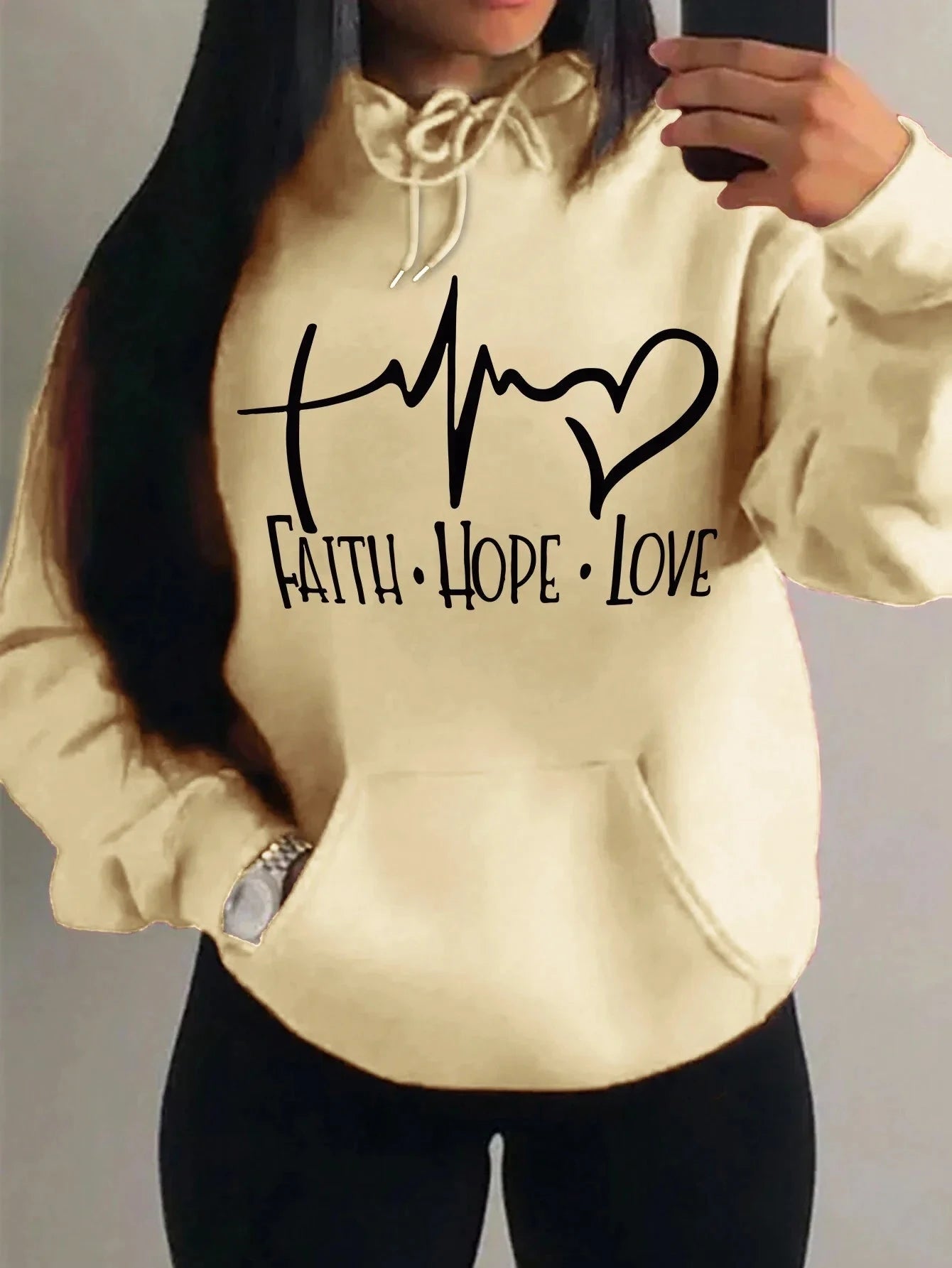 Faith Hope Love Hoodie - Embrace Casual Comfort and Inspiration by Creative Vault Marketplace