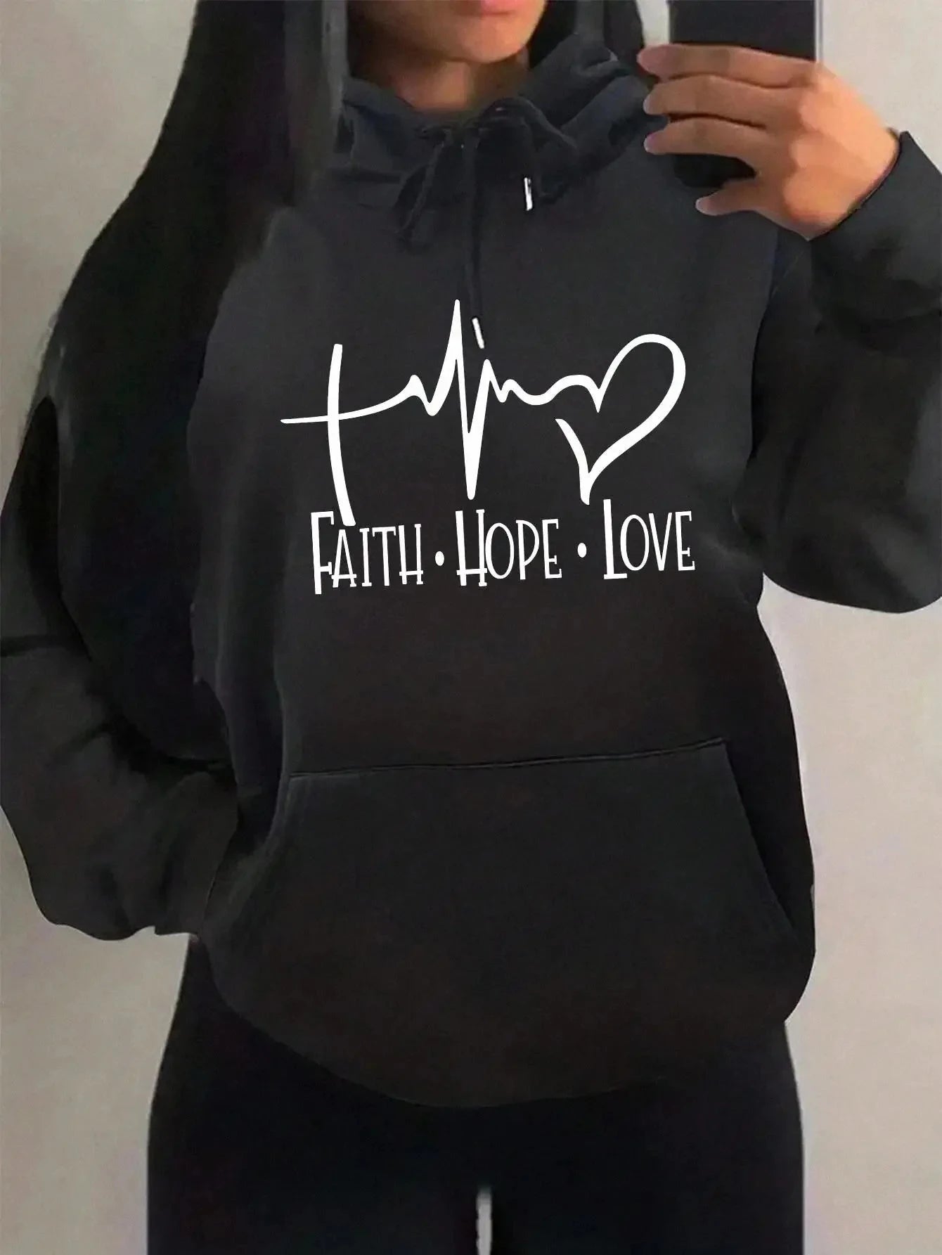 Faith Hope Love Hoodie - Embrace Casual Comfort and Inspiration by Creative Vault Marketplace
