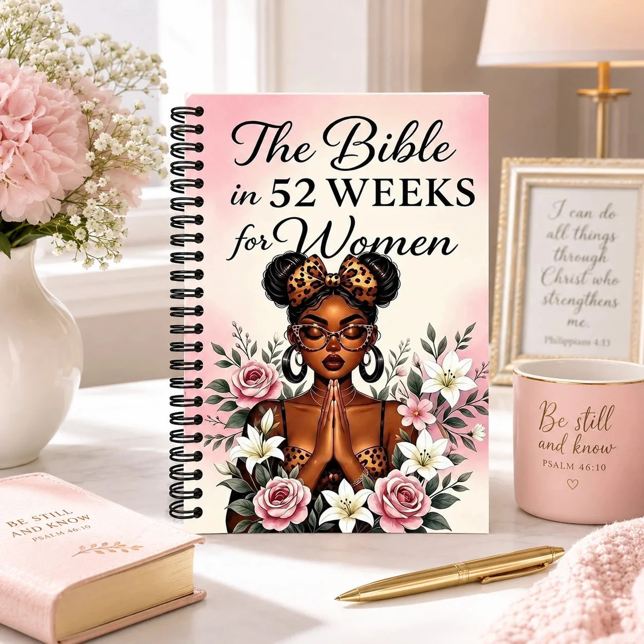 The Bible in 52 Weeks for Women, Spiral Bible Study Guide with Prayer Pages, Reflection Prompts and Weekly Devotionals by Creative Vault Marketplace