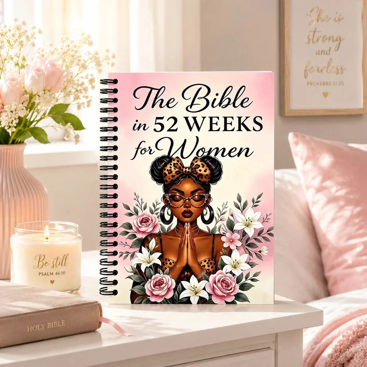 The Bible in 52 Weeks for Women, Spiral Bible Study Guide with Prayer Pages, Reflection Prompts and Weekly Devotionals by Creative Vault Marketplace