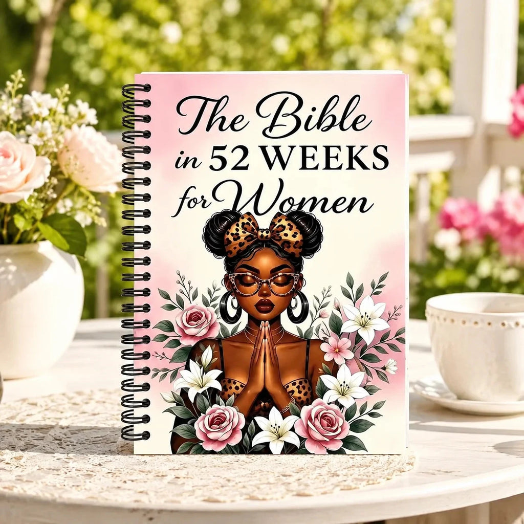 The Bible in 52 Weeks for Women, Spiral Bible Study Guide with Prayer Pages, Reflection Prompts and Weekly Devotionals by Creative Vault Marketplace