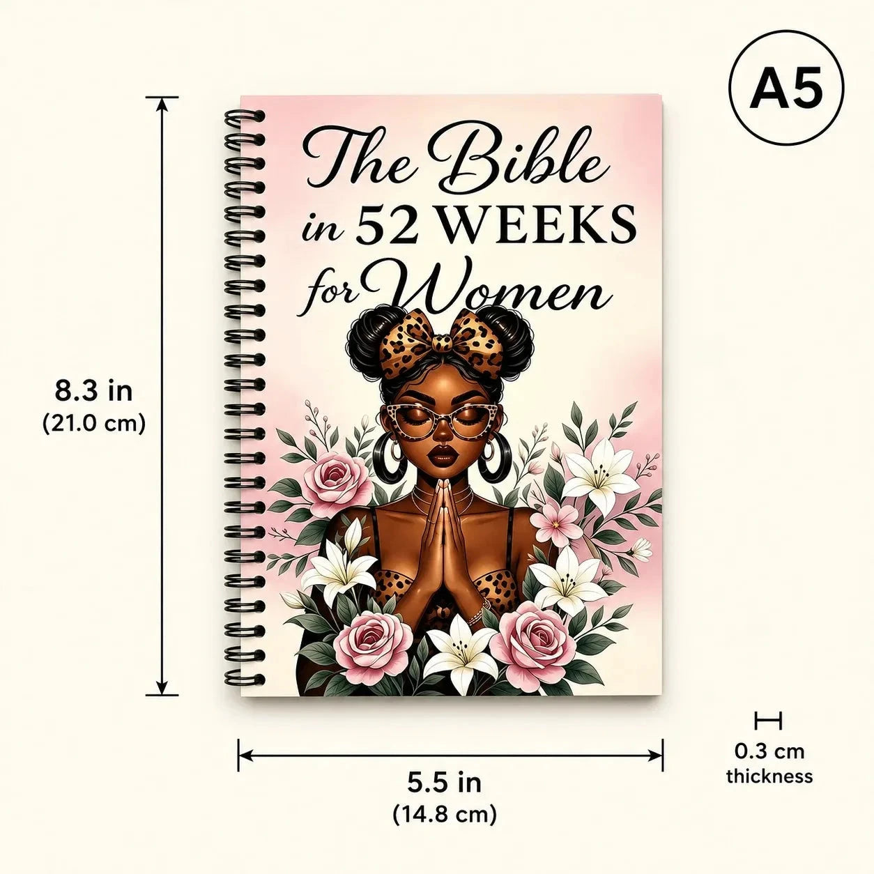 The Bible in 52 Weeks for Women, Spiral Bible Study Guide with Prayer Pages, Reflection Prompts and Weekly Devotionals by Creative Vault Marketplace